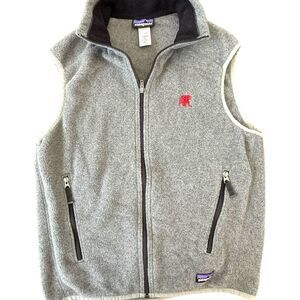 PATAGONIA Men's Synchilla Vest Small Red Elephant Logo Fleece Zip Pockets